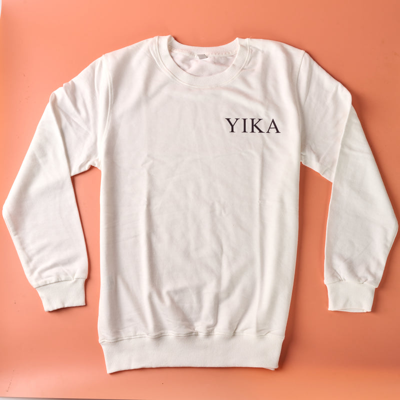 Yika Adult White Sweatshirt