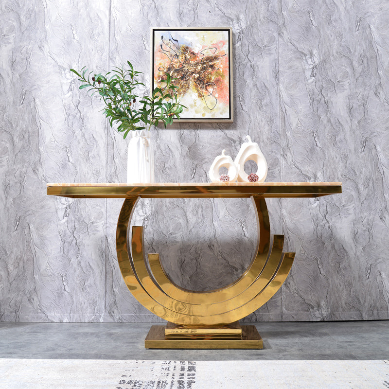  Sarcedo Black Marble Console Table 47.24"D