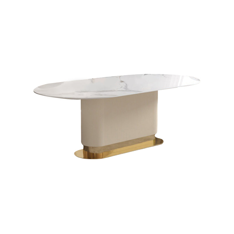 Liguria White Slate Dining Table 62.99"D