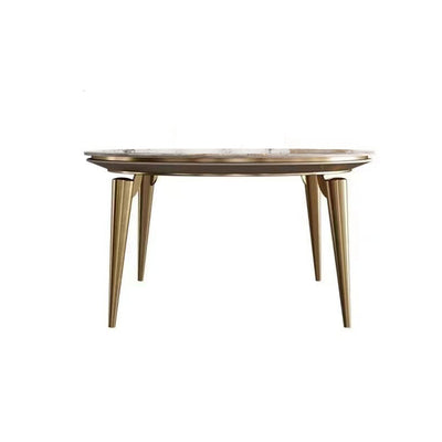 Liguria Itlian White+Gold Slate Dining Table 51.18"D