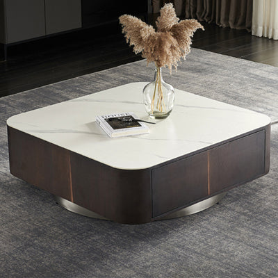 Bergamo White Slate Coffee Table 39.37"D