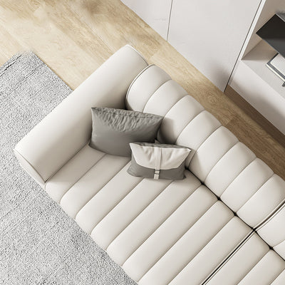 Palau Beige Organic Eco Leather Sofa 116.93''D