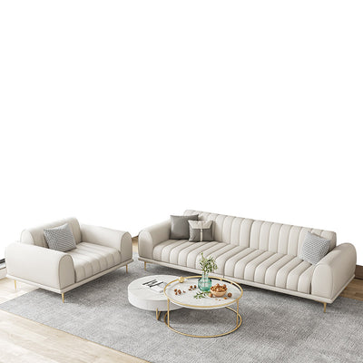 Palau Beige Organic Eco Leather Sofa 116.93''D