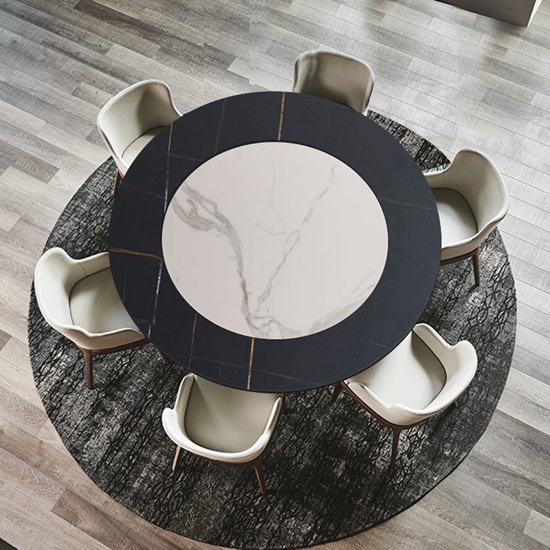 Lazio Black+White Slate Dining Table 47.24"D