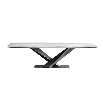 La Spezia White Marble Dining Table 62.99"D