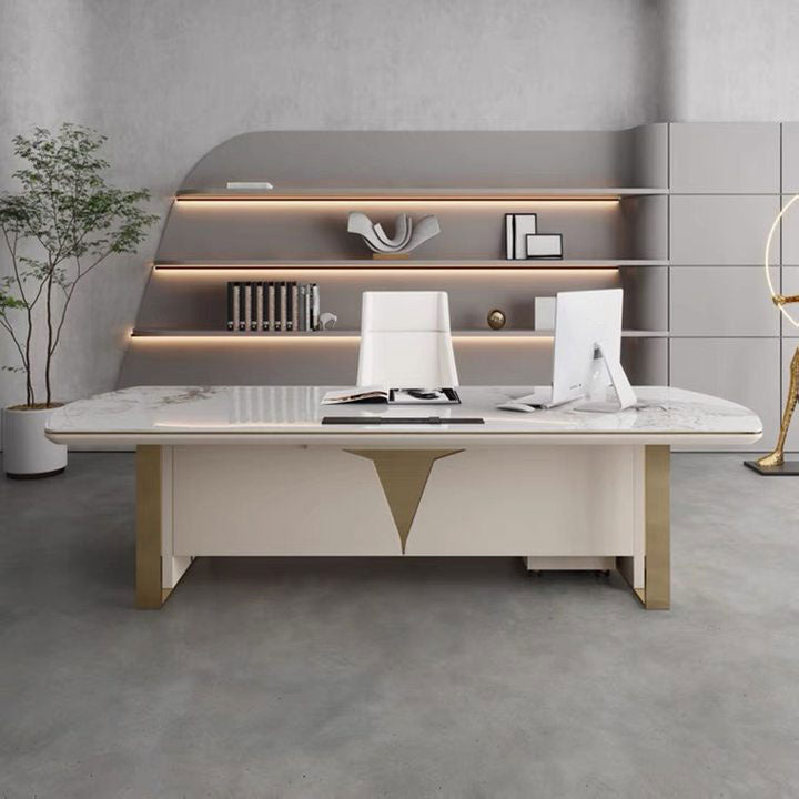 Ivrea White Slate Desk 70.87"D