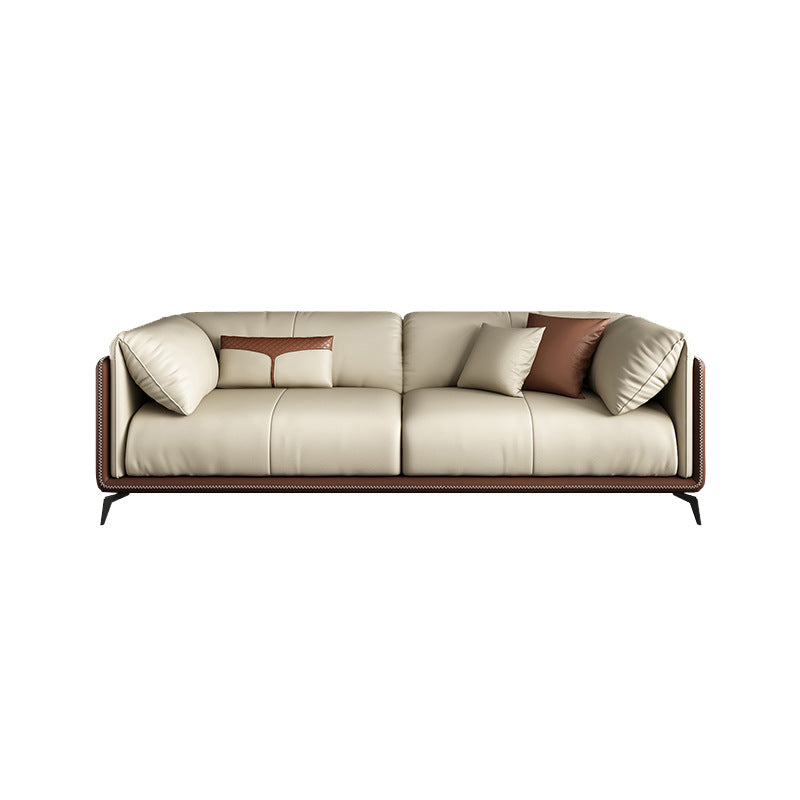 Barletta Beige Microfiber Leather Sofa 71.26"D