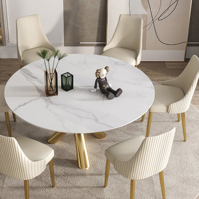 Faenza White Slate Dining Table 47.24''D