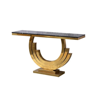  Sarcedo Black Marble Console Table 47.24"D