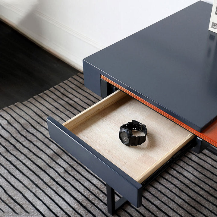 Imola Black and Orange Slate Desk 39.37"D